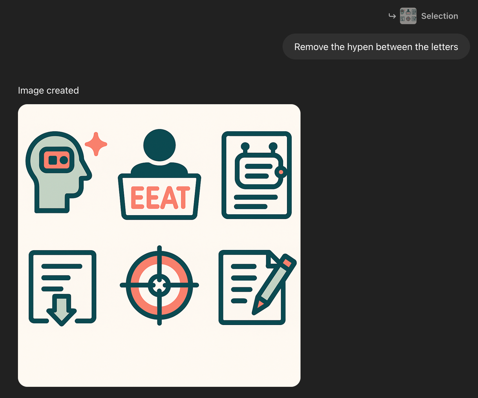 Spot-editing icons in ChatGPT