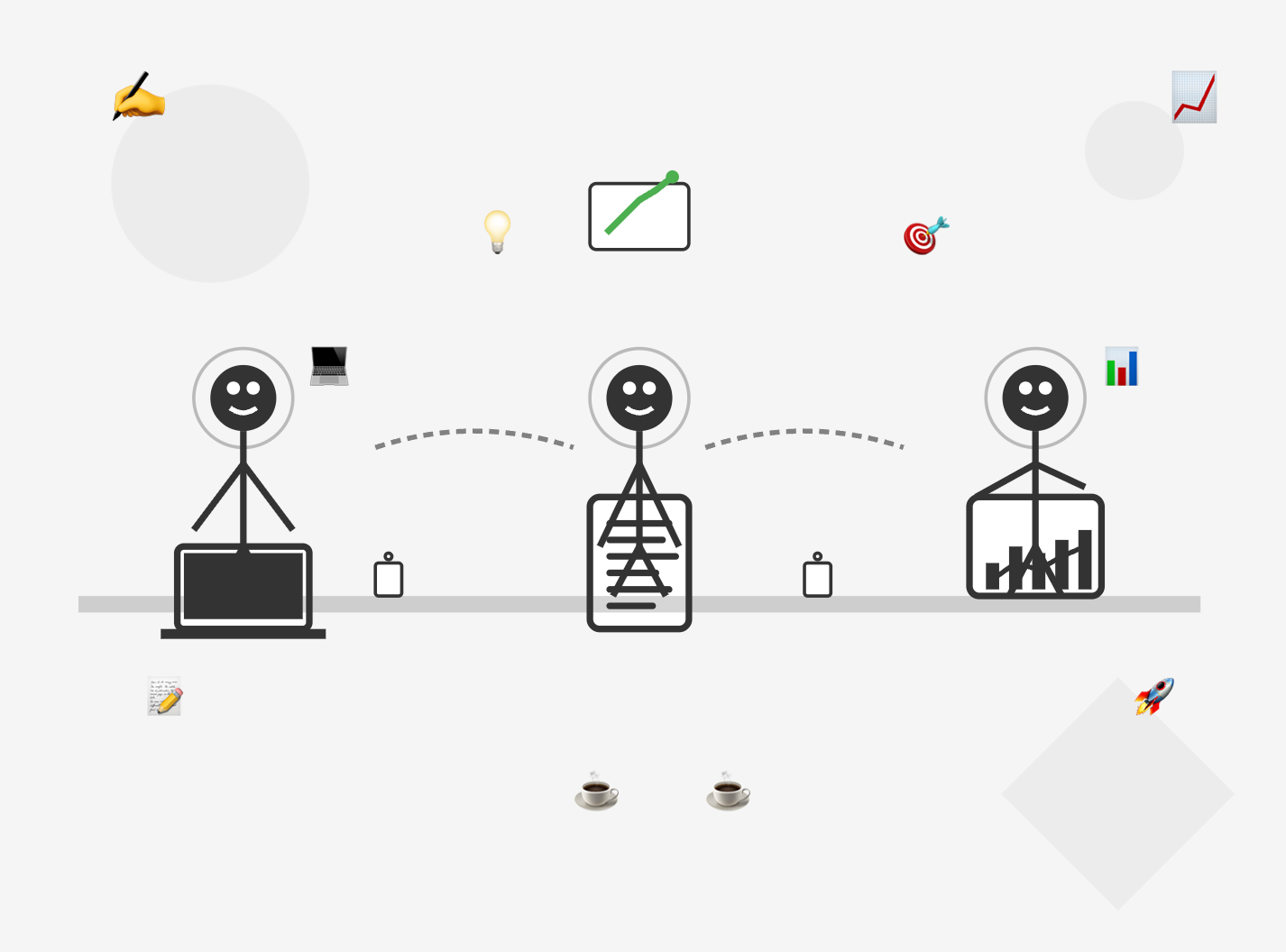 Illustration of a content team