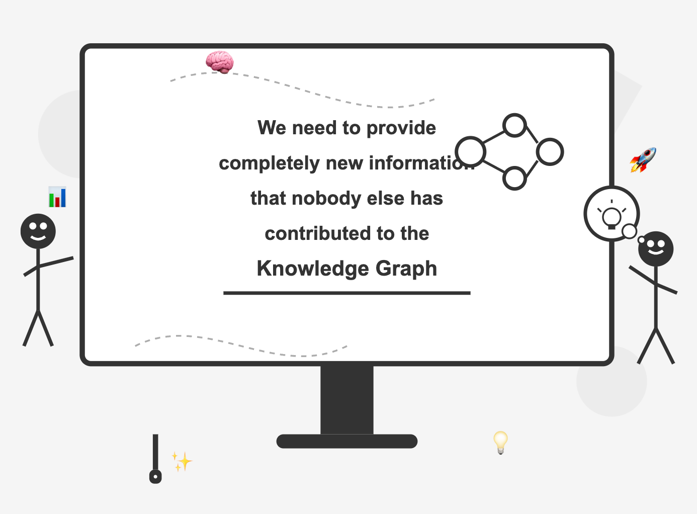 We need to provide completely new information that nobody else has contributed to the Knowledge Graph