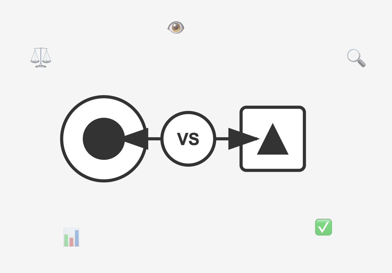 Illustration of a direct comparison between two things