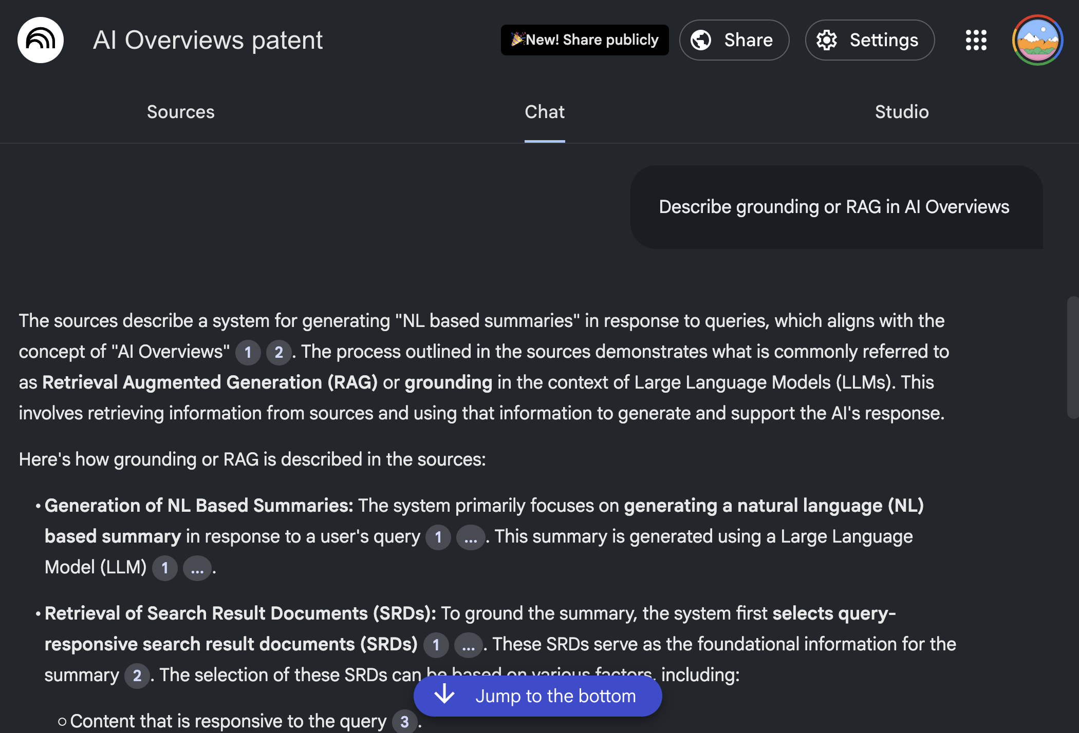 Example of RAG: NotebookLM project