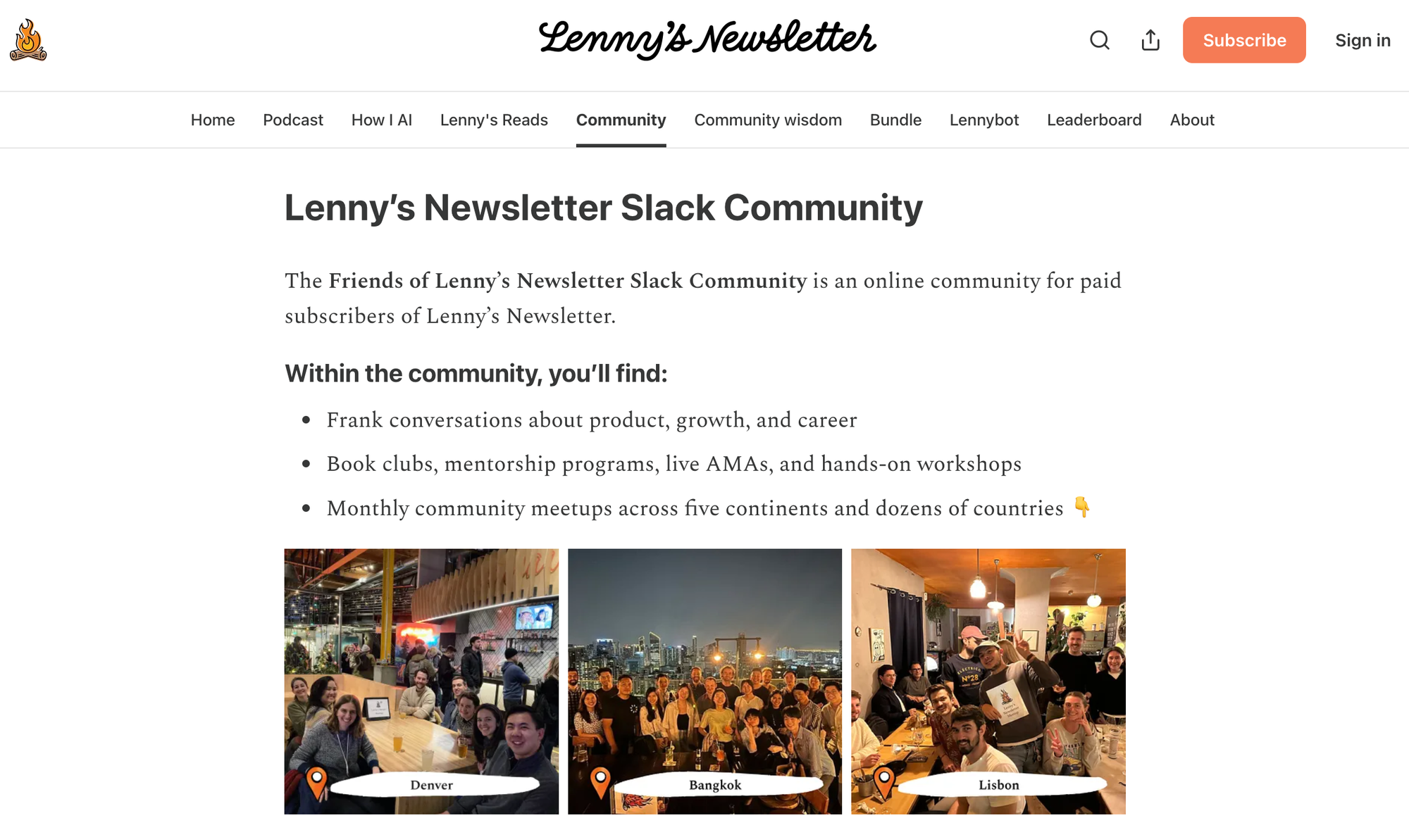 Lenny's Newsletter community