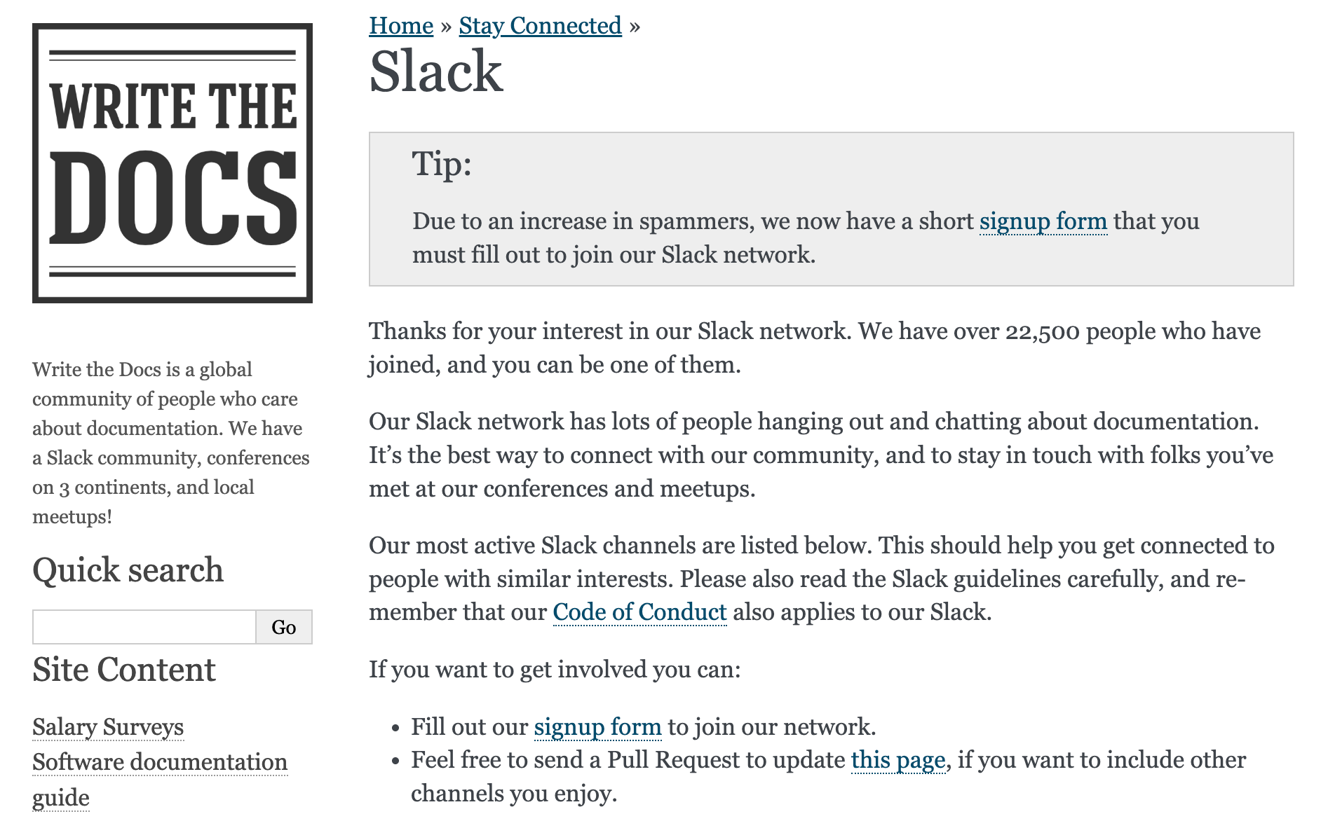 Write the Docs community