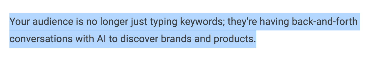 It isn't just X, it's Y in Google's email